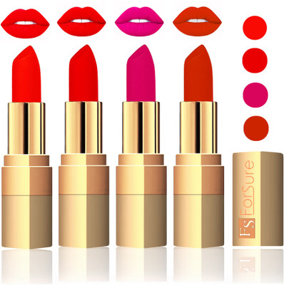 

Forsure Golden Velvet Matte Lipstick(Hot Red,Sweet Red,Purple,Chocolate, 14 g)