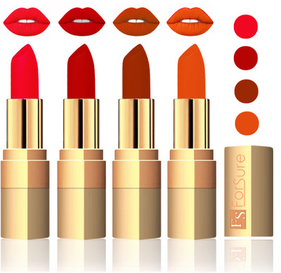 

Forsure Golden Velvet Matte Lipstick(Red,Coffee,Brown,Light Brown, 14 g)