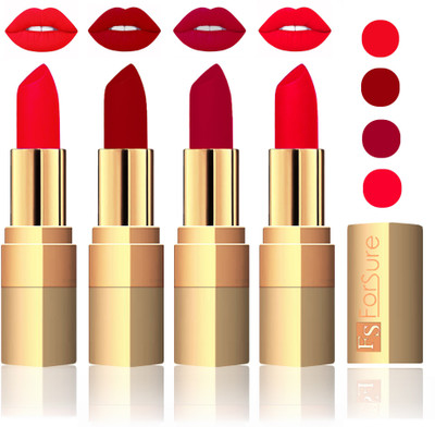 

Forsure Golden Velvet Matte Lipstick(Red,Maroon,Plum,Sweet Pink, 14 g)