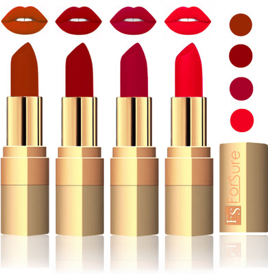 Forsure Golden Velvet Matte Lipstick(Brown,Maroon,Plum,Sweet Pink, 14 g)