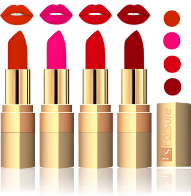 

Forsure Golden Velvet Matte Lipstick(Chocolate,Pink,Soft Red,Maroon, 14 g)
