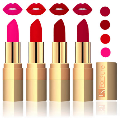 

Forsure Golden Velvet Matte Lipstick(Pink,Soft Red,Maroon,Plum, 14 g)