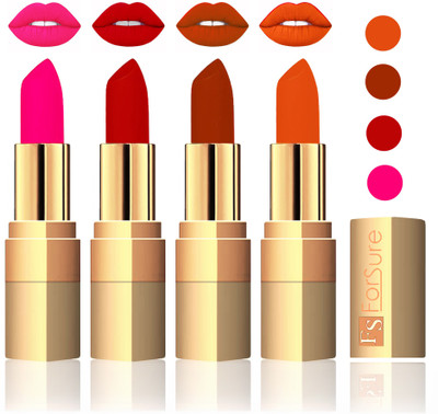 

Forsure Golden Velvet Matte Lipstick(Peach,Coffee,Brown,Light Brown, 14 g)