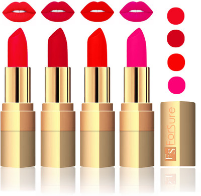 

Forsure Golden Velvet Matte Lipstick(Red,Mauve,Fast Red,Pink, 14 g)
