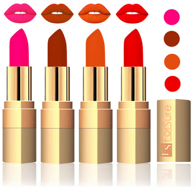 

Forsure Golden Velvet Matte Lipstick(Peach,Brown,Light Brown,Sweet Red, 14 g)