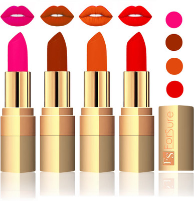 

Forsure Golden Velvet Matte Lipstick(Pink,Brown,Light Brown,Sweet Red, 14 g)