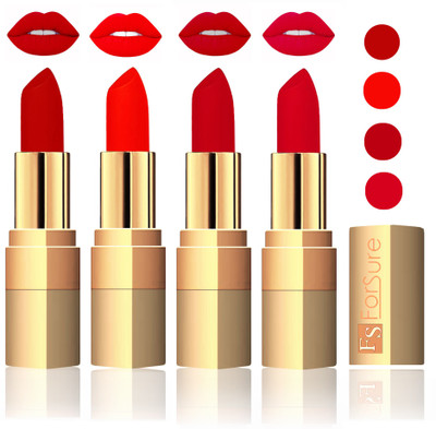 

Forsure Golden Velvet Matte Lipstick(Coffee,Hot Red,Maroon,Mauve, 14 g)