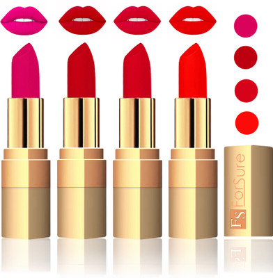 

Forsure Golden Velvet Matte Lipstick(Purple,Maroon,Mauve,Fast Red, 14 g)