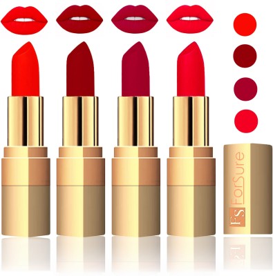 

Forsure Golden Velvet Matte Lipstick(Hot Red,Maroon,Plum,Sweet Pink, 14 g)