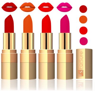 

Forsure Golden Velvet Matte Lipstick(Coffee,Light Brown,Sweet Red,Purple, 14 g)