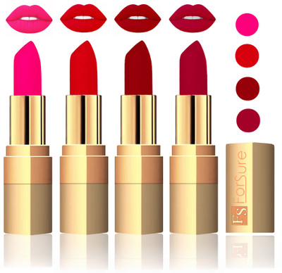 

Forsure Golden Velvet Matte Lipstick(Peach,Soft Red,Maroon,Plum, 14 g)