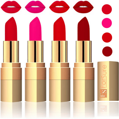 

Forsure Golden Velvet Matte Lipstick(Mauve,Pink,Soft Red,Maroon, 14 g)
