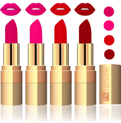 

Forsure Golden Velvet Matte Lipstick(Purple,Pink,Soft Red,Maroon, 14 g)