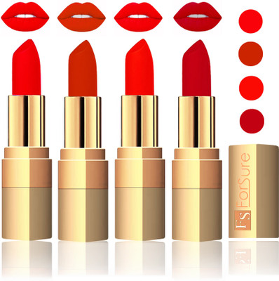 

Forsure Golden Velvet Matte Lipstick(Romantic Red,Chocolate,Hot Red,Maroon, 14 g)