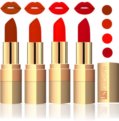 Forsure Golden Velvet Matte Lipstick(Brown,Chocolate,Hot Red,Maroon, 14 g)