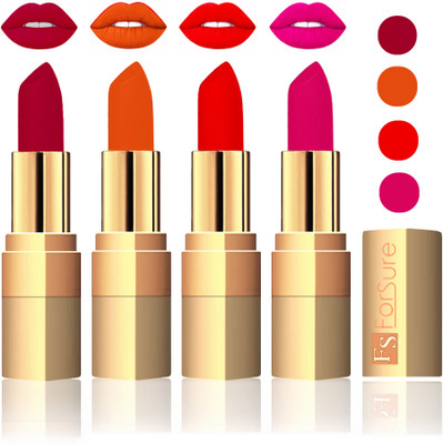 

Forsure Golden Velvet Matte Lipstick(Plum,Light Brown,Sweet Red,Purple, 14 g)