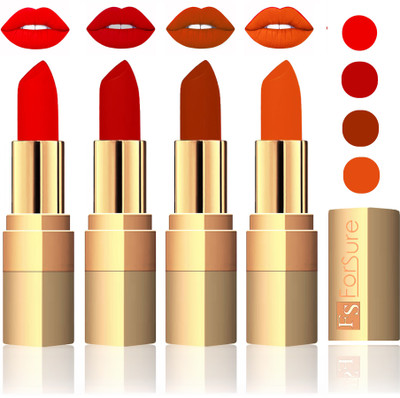 

Forsure Golden Velvet Matte Lipstick(Sweet Red,Coffee,Brown,Light Brown, 14 g)