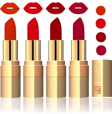 

Forsure Golden Velvet Matte Lipstick(Chocolate,Soft Red,Maroon,Plum, 14 g)