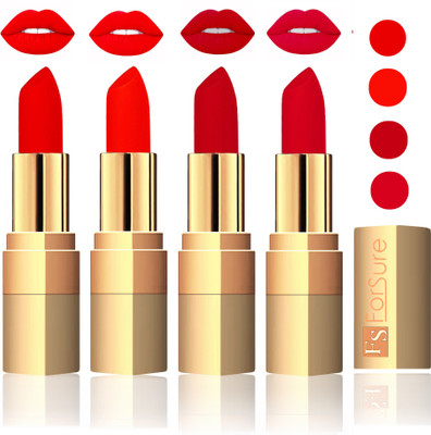 

Forsure Golden Velvet Matte Lipstick(Sweet Red,Hot Red,Maroon,Mauve, 14 g)