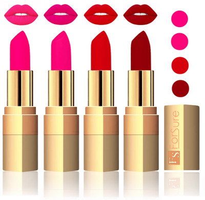 

Forsure Golden Velvet Matte Lipstick(Peach,Pink,Soft Red,Maroon, 14 g)