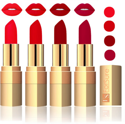 

Forsure Golden Velvet Matte Lipstick(Red,Soft Red,Maroon,Plum, 14 g)