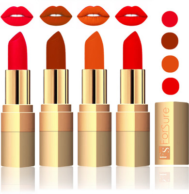 

Forsure Golden Velvet Matte Lipstick(Soft Red,Brown,Light Brown,Sweet Red, 14 g)
