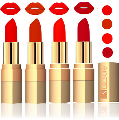 

Forsure Golden Velvet Matte Lipstick(Sweet Red,Chocolate,Hot Red,Maroon, 14 g)