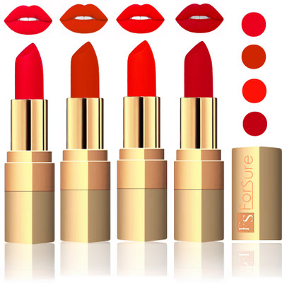

Forsure Golden Velvet Matte Lipstick(Sweet Pink,Chocolate,Hot Red,Maroon, 14 g)