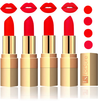 

Forsure Golden Velvet Matte Lipstick(Hot Red,Sweet Pink,Romantic Red,Red, 14 g)