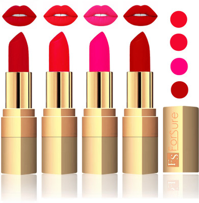 

Forsure Golden Velvet Matte Lipstick(Maroon,Red,Peach,Coffee, 14 g)