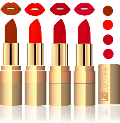 

Forsure Golden Velvet Matte Lipstick(Brown,Hot Red,Maroon,Mauve, 14 g)
