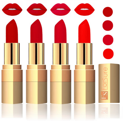 

Forsure Golden Velvet Matte Lipstick(Coffee,Maroon,Mauve,Fast Red, 14 g)
