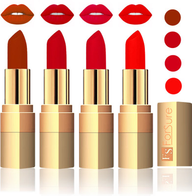 

Forsure Golden Velvet Matte Lipstick(Brown,Maroon,Mauve,Fast Red, 14 g)
