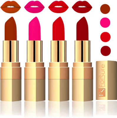 

Forsure Golden Velvet Matte Lipstick(Brown,Pink,Soft Red,Maroon, 14 g)