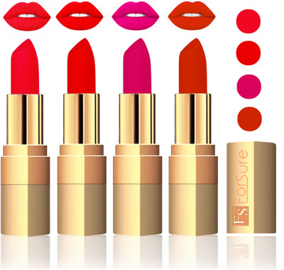 

Forsure Golden Velvet Matte Lipstick(Red,Sweet Red,Purple,Chocolate, 14 g)