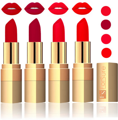 

Forsure Golden Velvet Matte Lipstick(Maroon,Sweet Red,Sweet Pink,Romantic Red, 14 g)