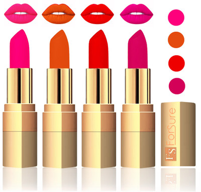 

Forsure Golden Velvet Matte Lipstick(Peach,Light Brown,Sweet Red,Purple, 14 g)