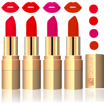 

Forsure Golden Velvet Matte Lipstick(Sweet Pink,Sweet Red,Purple,Chocolate, 14 g)