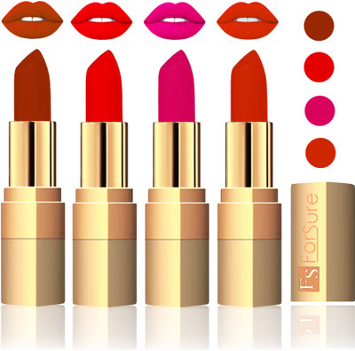 

Forsure Golden Velvet Matte Lipstick(Brown,Sweet Red,Purple,Chocolate, 14 g)