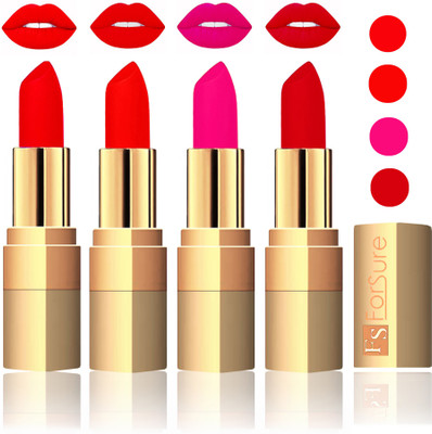 

Forsure Golden Velvet Matte Lipstick(Romantic Red,Fast Red,Pink,Soft Red, 14 g)