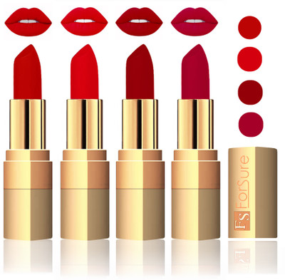 

Forsure Golden Velvet Matte Lipstick(Coffee,Soft Red,Maroon,Plum, 14 g)