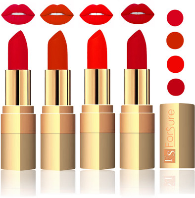 

Forsure Golden Velvet Matte Lipstick(Mauve,Chocolate,Hot Red,Maroon, 14 g)