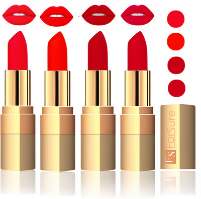 

Forsure Golden Velvet Matte Lipstick(Red,Hot Red,Maroon,Mauve, 14 g)