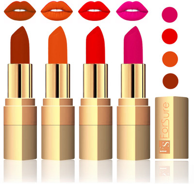 

Forsure Golden Velvet Matte Lipstick(Brown,Light Brown,Sweet Red,Purple, 14 g)