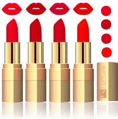 

Forsure Golden Velvet Matte Lipstick(Sweet Pink,Maroon,Mauve,Fast Red, 14 g)