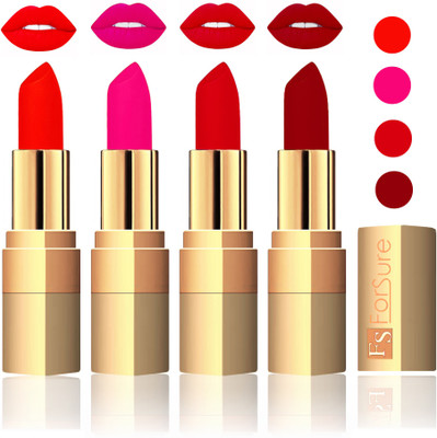 

Forsure Golden Velvet Matte Lipstick(Hot Red,Pink,Soft Red,Maroon, 14 g)