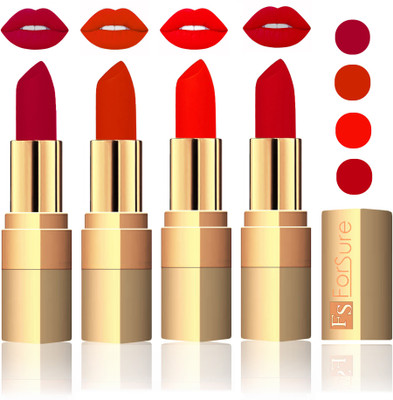 

Forsure Golden Velvet Matte Lipstick(Plum,Chocolate,Hot Red,Maroon, 14 g)