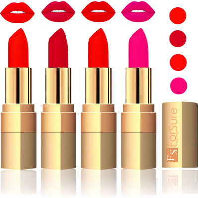 

Forsure Golden Velvet Matte Lipstick(Hot Red,Mauve,Fast Red,Pink, 14 g)