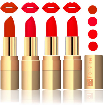 

Forsure Golden Velvet Matte Lipstick(Chocolate,Sweet Pink,Romantic Red,Red, 14 g)