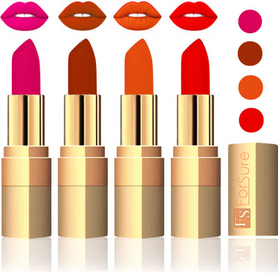 

Forsure Golden Velvet Matte Lipstick(Purple,Brown,Light Brown,Sweet Red, 14 g)